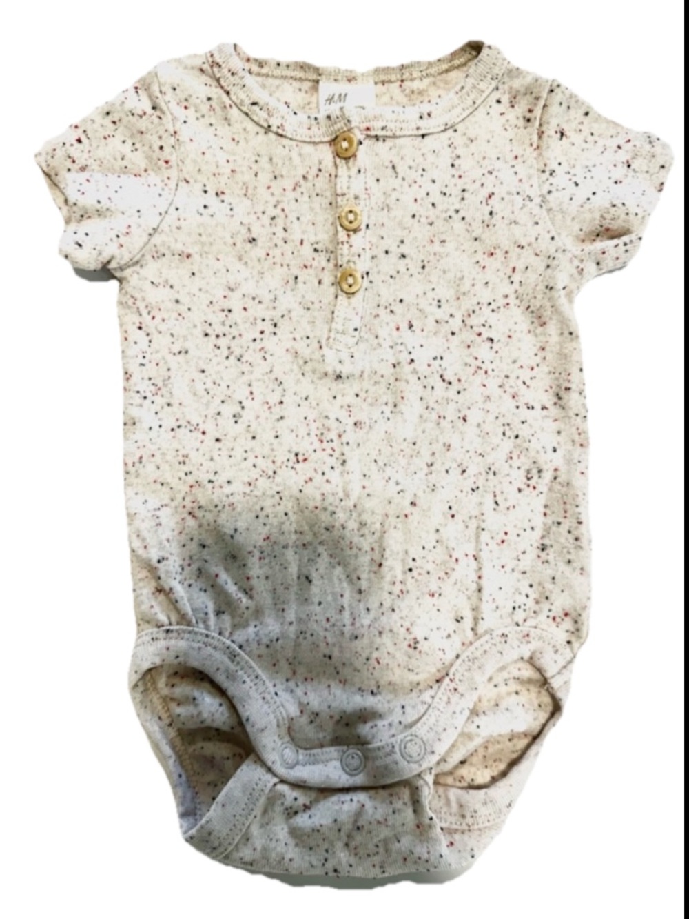 H&M Speckled Cream Baby Onesie